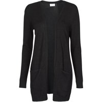 Vila Clothes Damen VIRIL L/S Open Knit Cardigan-NOOS Strickjacke, Schwarz (Black), 36 (Herstellergröße: S)