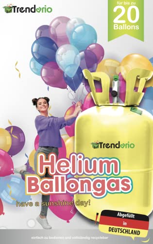 Helium Gasflasche für 20 Ballons | Heliumflasche 140L Gasfüllung Folienballons Luftballons | Party Hochzeit (1 x Ballongas 20)