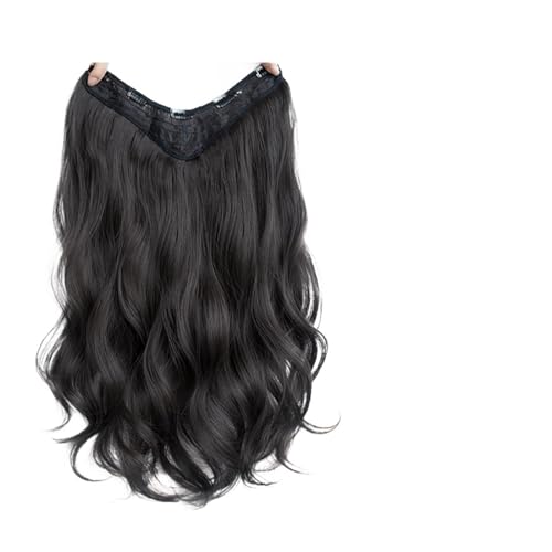 Lockiges Perückenstück, nahtlose Haarverlängerung mit erhöhtem Haarvolumen, flauschige Haarverlängerung mit großen Wellen (Color : T1B/613, Size : 1 SIZE)