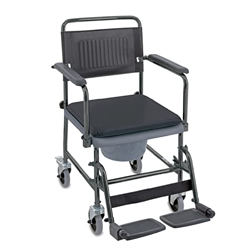 Invacare glideabout Toilettenstuhl, schwarz anthrazit