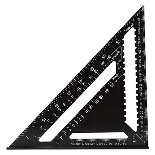 Metrische Anschlagwinkeldreieck Rafter Square - 12 Zoll Aluminiumlegierung Dreieck, für Winkelmesserschreiber Holzbearbeitung, Heimwerken, Handwerk