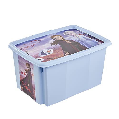 keeeper Frozen Aufbewahrungsbox mit Deckel, Dreh- und stapelbar, Für Kinder, 45 l, Paulina, Hellblau