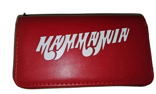 MAMMAMIA Geldbörse für Damen, große Handtasche, doppelte Reißverschluss, Rock, Glam, hergestellt in Italien, rot