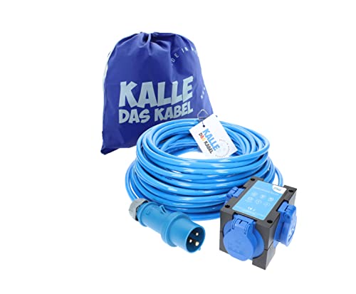 CEE Adapterleitung KALLE Blue EXTREME Zelt Edition SCHUKO 3G 2,5mm² 20 Meter