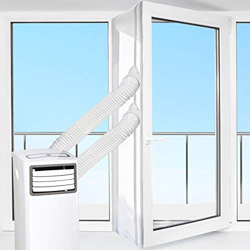 HOOMEE Tür- und Fensterabdichtung für mobile Klimageräte, Klimaanlagen, Wäschetrockner, Ablufttrockner | Air Stop zum Anbringen an Flügelfenster und Balkontüren (Fensterabdichtung Klimaanlage 560cm)