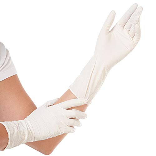 Top-Nitrilhandschuhe, Premium-Nitril-Einweghandschuhe, Untersuchungs-Handschuh, Einweg-Schutzhandschuhe, lang, puderfrei, sehr elastisch, weiß, Größe:XL