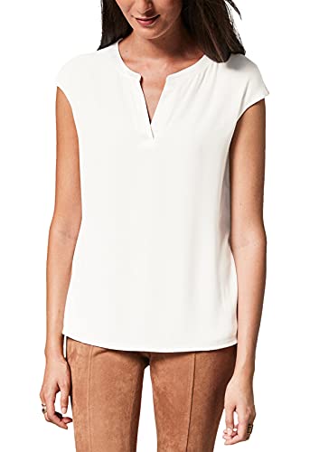 comma Damen 85.899.32.0992 T-Shirt, Weiß (Offwhite 0120), (Herstellergröße: 42)