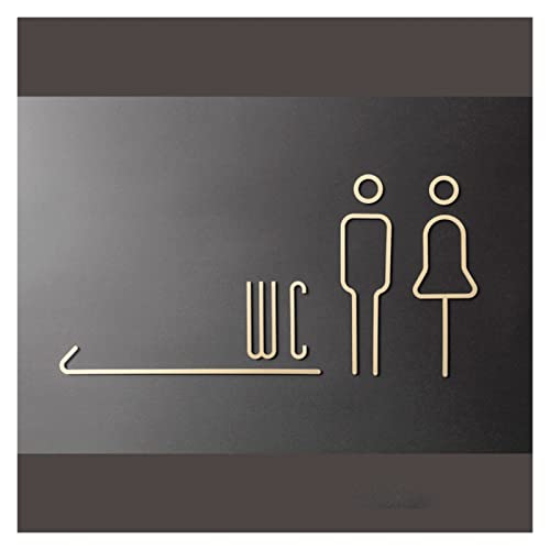 WC-Schild, Messing-Männer- und Damen-Figuren-Schilder-Set, moderne Badezimmer-Türschilder, WC-Beschilderung (Wc)
