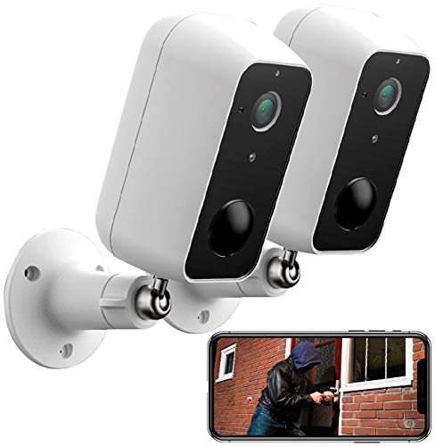 VisorTech Camera: 2er-Set Outdoor-IP-Überwachungskamera, Full HD, WLAN & App, Akku, IP65 (Outdoor Camera)