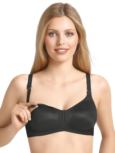 Anita maternity Damen Bügelloser Schwangerschafts-BH Still - BH Basic 5037, Einfarbig, Gr. 95C, Schwarz (Schwarz 001)