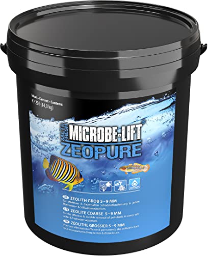 MICROBE-LIFT Zeopure - 14 kg / 5-9 mm - Zeolith Granulat für klares Aquariumwasser, bindet Ammonium, Nitrat & Phosphat, inkl. Filterbeutel, für Süß- und Meerwasser.