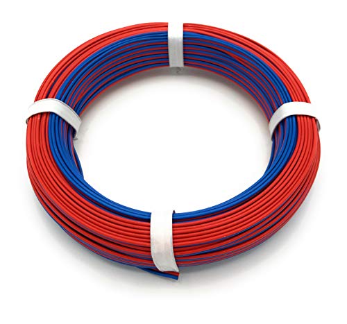 BELI-BECO L2218/25 Kabel - Kupferlitze 2 x 0,14 mm² (1x18x0,10 mm) - Zwillingsleitung - 25 m Ring (Rot-Blau)