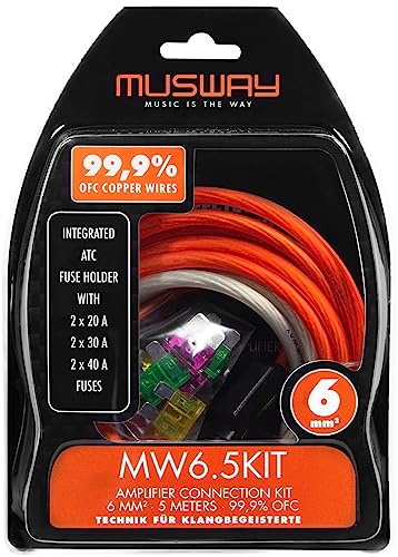 Musway MW6.5KIT - Kabelkit VOLLKUPFER 6mm² mit Sicherung | 5m