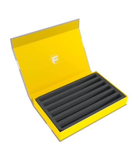 Feldherr Magnetbox gelb für Modelleisenbahnen, Loks und Fahrzeuge - 6 Stege für Spur Z - stehend