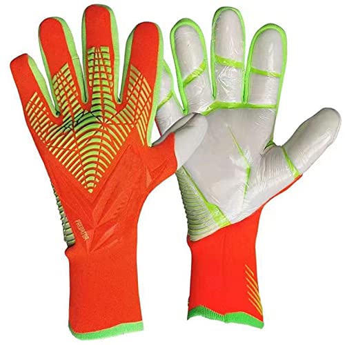 SHAIYOU Football Goalkeeper Gloves for Youth, Boys Kids Children Adult Good Grip Football Gloves with Abrasion-Resistant,Non-Slip, Size 6/7/8/9/10 (Orange,7)