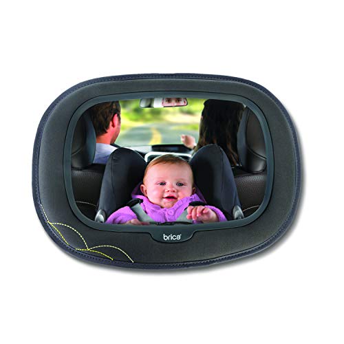Brica by Munchkin Baby In-Sight Autorücksitzspiegel Extra-groß, bruchsicher, klares Spiegelbild und Weitwinkelsicht
