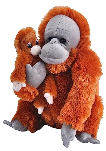 Wild Republic 23476 Mom and Baby Orangutan Plush Stofftier, Plüschtier, Geschenke für Kinder