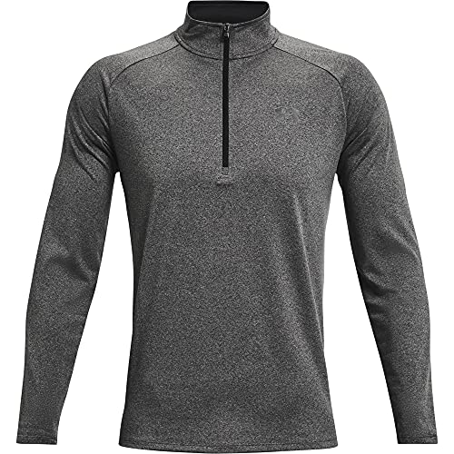 Under Armour Herren UA Tech 2.0 1/2 Zip Sportliches Longsleeve, Schnell Trocknendes Langarmshirt für Männer, Grau (Carbon Heather/Black 090), X-Large