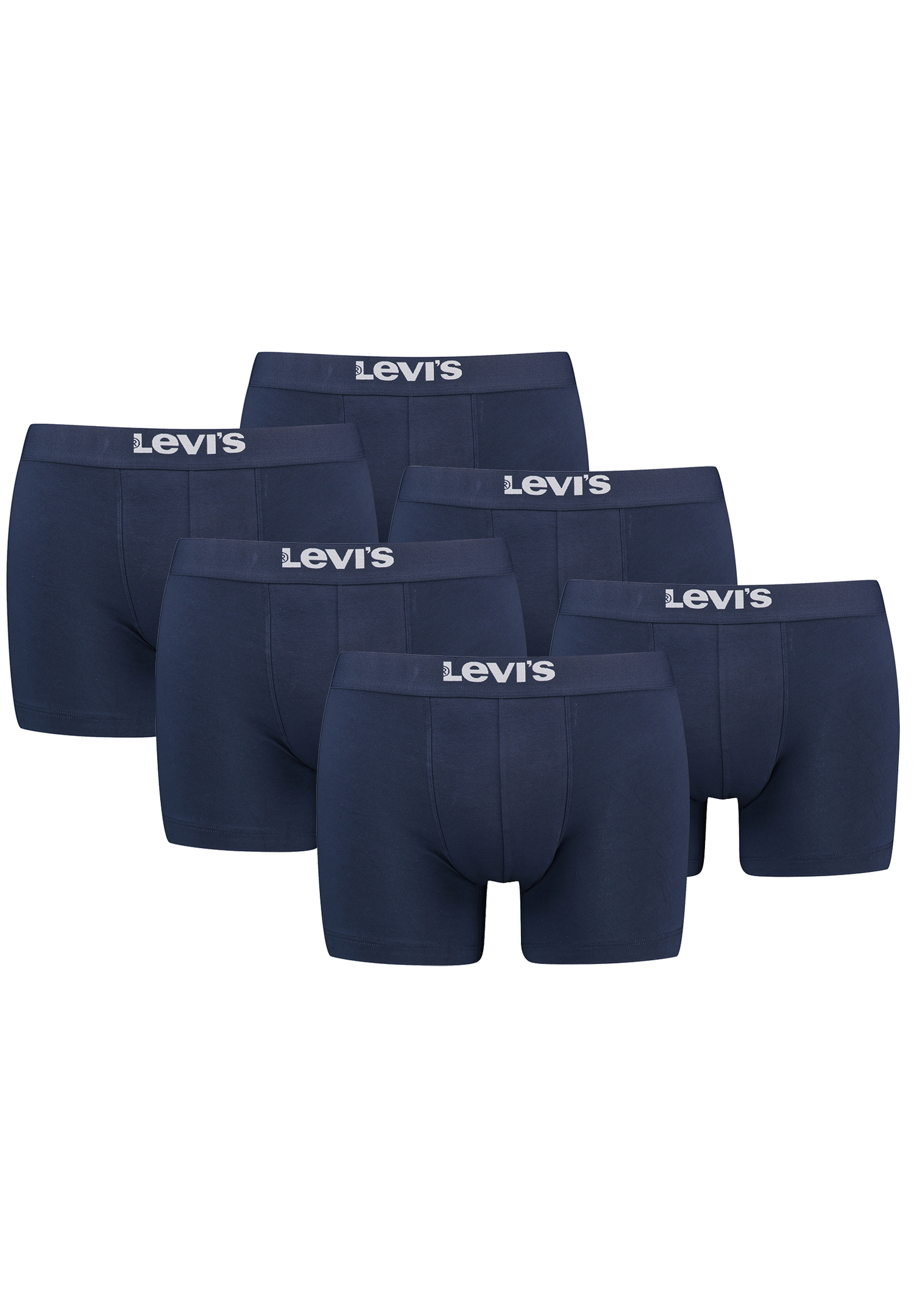 Levi&#039;s Solid Herren Boxershorts Unterwäsche aus Bio-Baumwolle im 6er Pack