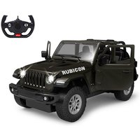 Jamara 405180 Jeep Wrangler JL 1:14 schwarz 2,4GHz Tür manuell-offiziell lizenziert, bis 1 Std Fahrzeit, ca. 9 Km/h, perfekt nachgebildete Details, detaillierter Innenraum, LED Licht