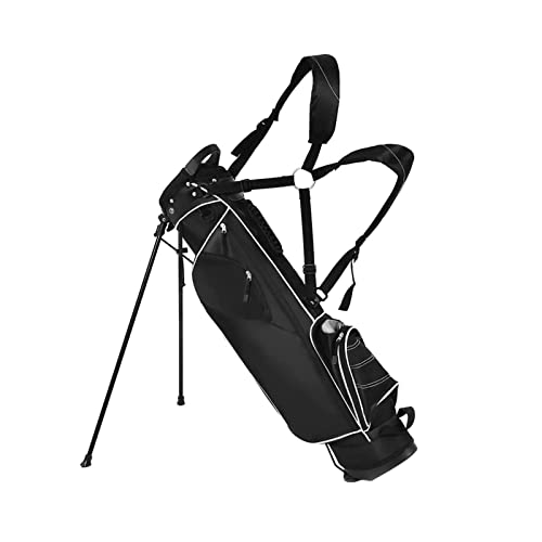 Golfschlägertaschen, Golf-Standtaschen für Herren, tragbar, leicht, Golfschläger-Cart-Taschen, Damen-Golfschläger-Tragetaschen (Farbe: Schwarz) Vision