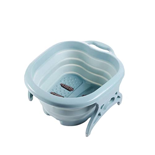 SUKORI Fußbad Behogar Foldable Foot SPA Soak Massage Bathtub Bucket Basin with Massaging Rollers for Pain Stress Relief Foot Bath Spa Sauna (Color : Blue)