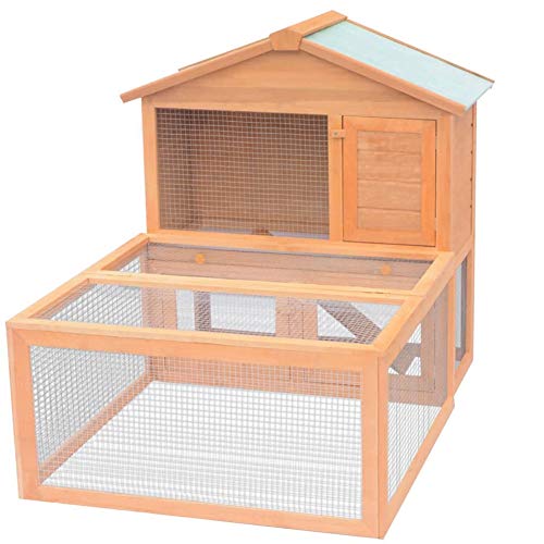 SOULONG Kaninchenstall mit Türen, Kaninchenhäuschen, kleine Haustiere, für den Außenbereich, Garten, 144 x 100 x 100 cm
