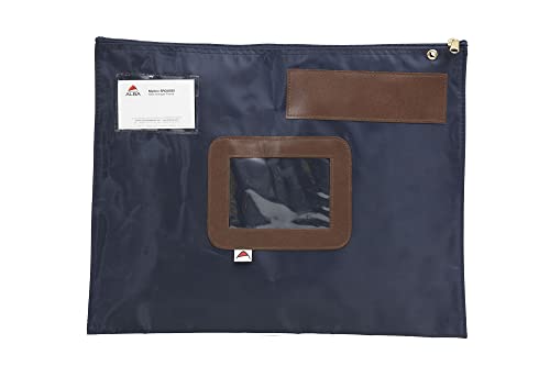 ALBA Banktasche POPLAT B, aus Nylon, blau Reißverschluss, Absender-Fenster, Maße: (B)420 x (T)320 mm - 1 Stück (POPLAT B)