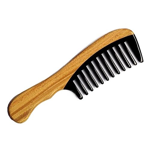 Haarkamm, kein statisches Entwirren, natürliches Aroma, handgefertigter Büffelhornkamm aus Holz, breiter Zahnkamm (Color : A)