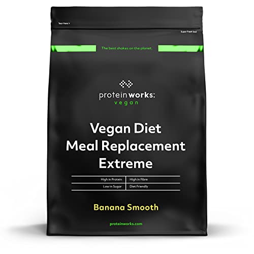 THE PROTEIN WORKS Veganer Diät Mahlzeitenersatz Extreme | 100% pflanzlich, erschwinglich, gesund, schnell, Mahlzeitersatz-Shake | Banana Smooth, 2000 g