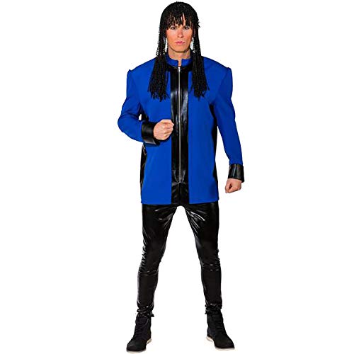 Unbekannt Herren Kostüm Musiker Jacke mit Schulterpolster blau oder rot Gr. 46-56 Show-Kostüm 80er 90er Karneval (54/56, blau)