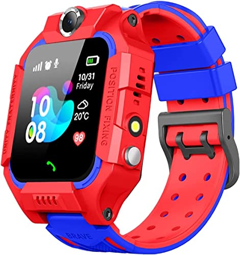 Smart Watch für Jungen Mädchen, Smartwatch für Kinder, mit Videoanrufen, WiFi, Bluetooth, SOS, GPS, Wecker, Schritte, Kamera, Alternative zum Kindertelefon (Rot 1)