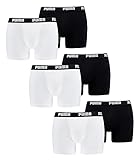 PUMA 6 er Pack Boxer Boxershorts Men Herren Unterhose Pant Unterwäsche, Farbe:301 - White/Black, Bekleidungsgröße:L