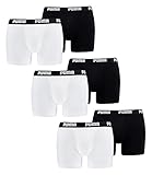 PUMA 6 er Pack Boxer Boxershorts Men Herren Unterhose Pant Unterwäsche, Farbe:301 - White/Black, Bekleidungsgröße:M