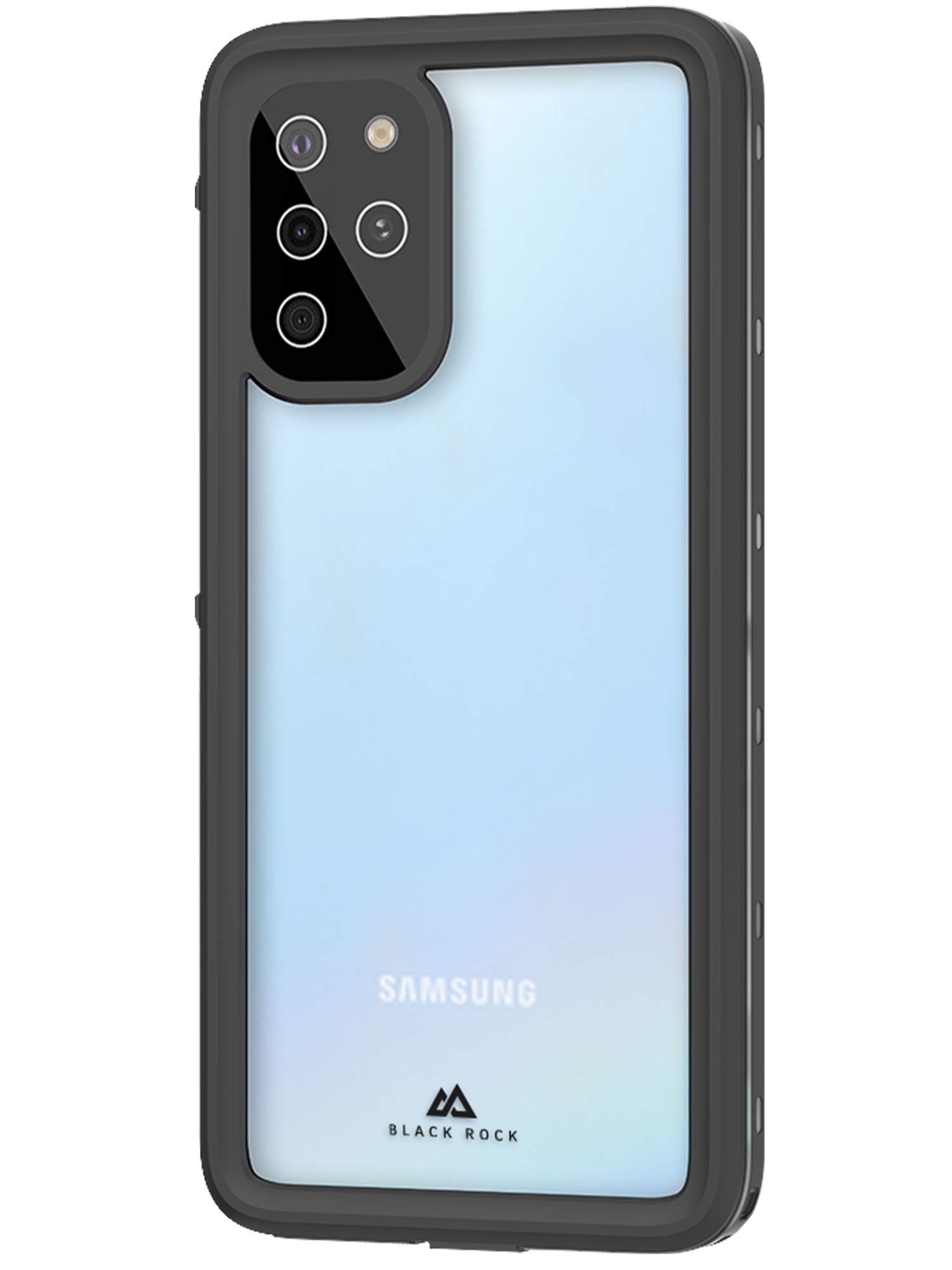 Black Rock - Schutz-Hülle 360 Hero Case für Samsung Galaxy S20+ | Handyhülle Wasserdicht, tauchfähig bis 8 m IP68, Outdoor Case, Cover (Transparent mit schwarzem Rahmen)