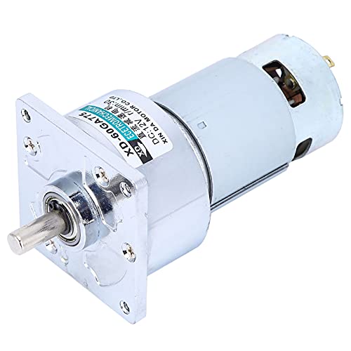 Akozon Getriebemotor DC12V / 24V 35W Micro-DC-Metallgetriebemotordrehzahl einstellbar CW/CCW(24V 50U/min)