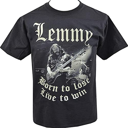 Sale! Mens Black T-Shirt Photographic Ian Lemmy Kilminster Born Lose Live Win S