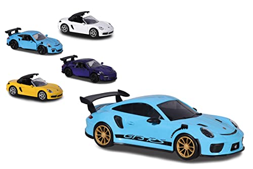 Majorette - Porsche Carry Case – 35 cm – 3 Motortöne – 4 Miniaturfahrzeuge Porsche aus Metall, Maßstab 1:64. inkl. – 212058194SMO