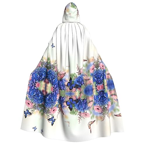 Sylale Unisex Kapuzenumhang mit Gänseblümchen, Schmetterlinge, Weihnachten, Fasching, Halloween, Cosplay-Kostüm für Erwachsene