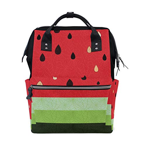 WowPrint Wickeltasche mit Wassermelonen-Muster, große Kapazität, Organizer, multifunktionaler Reiserucksack für Baby-Pflege