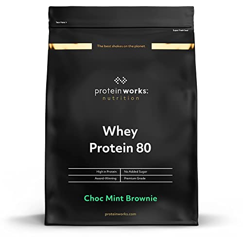 Whey 80 Protein Pulver (Konzentrat) | Premium Eiweißpulver Zum Muskelaufbau, Proteinpulver |THE PROTEIN WORKS, Choc Mint Brownie, 2kg, POWWPC80CMB2KG