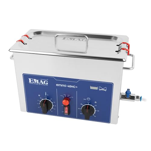 EMAG Ultraschallreiniger Emmi 40HC Plus Ultraschallreinigungsgerät 4,5L mit Heizung & 4 Ultraschall-Leistungsregler, für professionelle Werkzeuge, Laborausrüstung, Elektroplatinen, Brille, Schmuck
