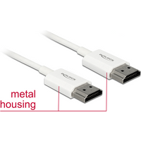 DeLOCK High Speed HDMI with Ethernet - HDMI mit Ethernetkabel - HDMI (M) bis HDMI (M) - 4,5m - Dreifachisolierung - weiß - 4K Unterstützung (85139)
