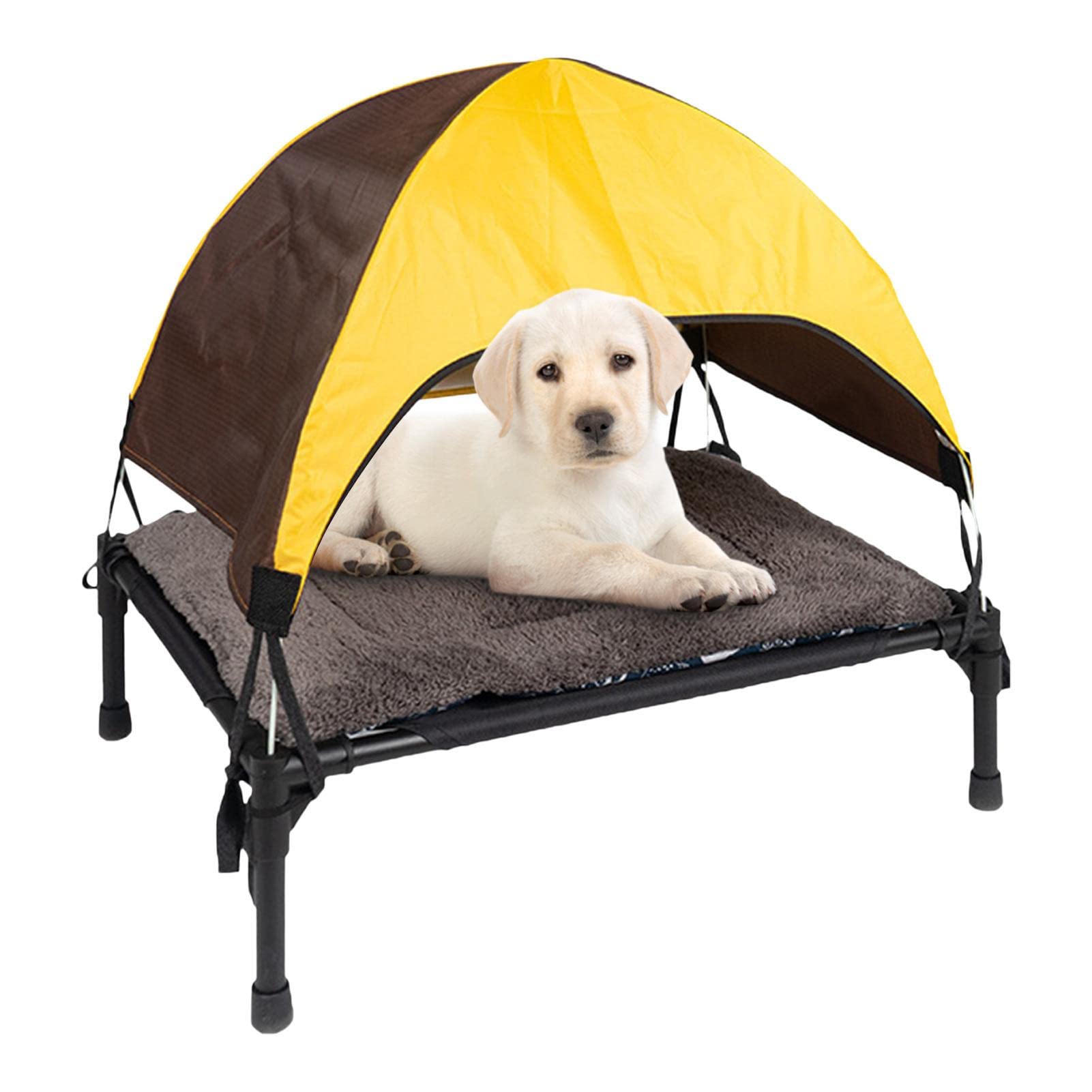 EviKoo Erhöhtes Haustierbett, faltbares Hundebett mit abnehmbarem Baldachin, strapazierfähiges Oxford-Gewebe, Haustierbetten mit extra Tragetasche für Camping oder Strand