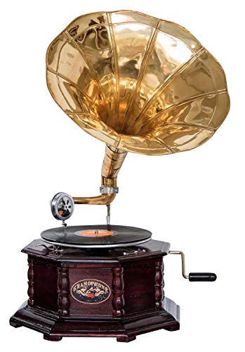 aubaho Nostalgie Grammophon Gramophone Dekoration mit Trichter Grammofon Antik-Stil (f)
