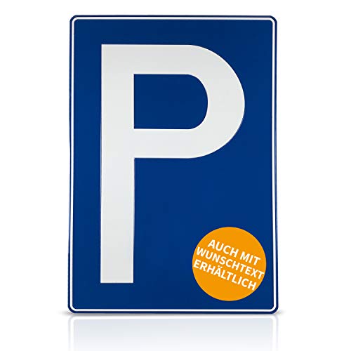 Betriebsausstattung24® Geprägtes Parkplatzschild aus Aluminium | BxH 40,0 x 60,0 cm | P-Symbol Park-Symbol