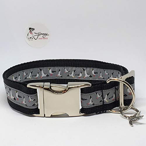 Jimmy und Katz 4260616172119 Hundehalsband Möven Maritim 35-58 cm x 2.5 cm