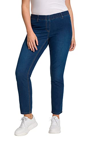 Ulla Popken Große Größen Damen Skinny Jeans Jeggings Denim m.Gürtelschlaufen Blau (Fashion Denim 94), 48