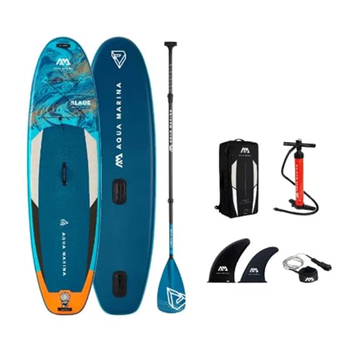 10' 6" aufblasbare Stand-Up-Paddle-Boards, ultraleichtes Paddleboard mit Premium-SUP-Paddle-Board-Zubehör, rutschfestes Eva-Deck für Erwachsene (Paddelbrett + Halbcarbonfaser-Paddel)