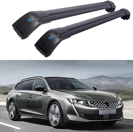 Aluminium-Dachträger-Querträger für Peugeot 508 SW 5-Door Estate 2019 2020 2021 – Seitenschienen-Gepäckträger für verbesserte Ladekapazität, Auto-Modifikationszubehör,Black